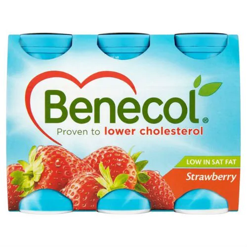 Benecol Cholesterol Lowering Strawberry Drinking Yogurt 6 x 67.5g