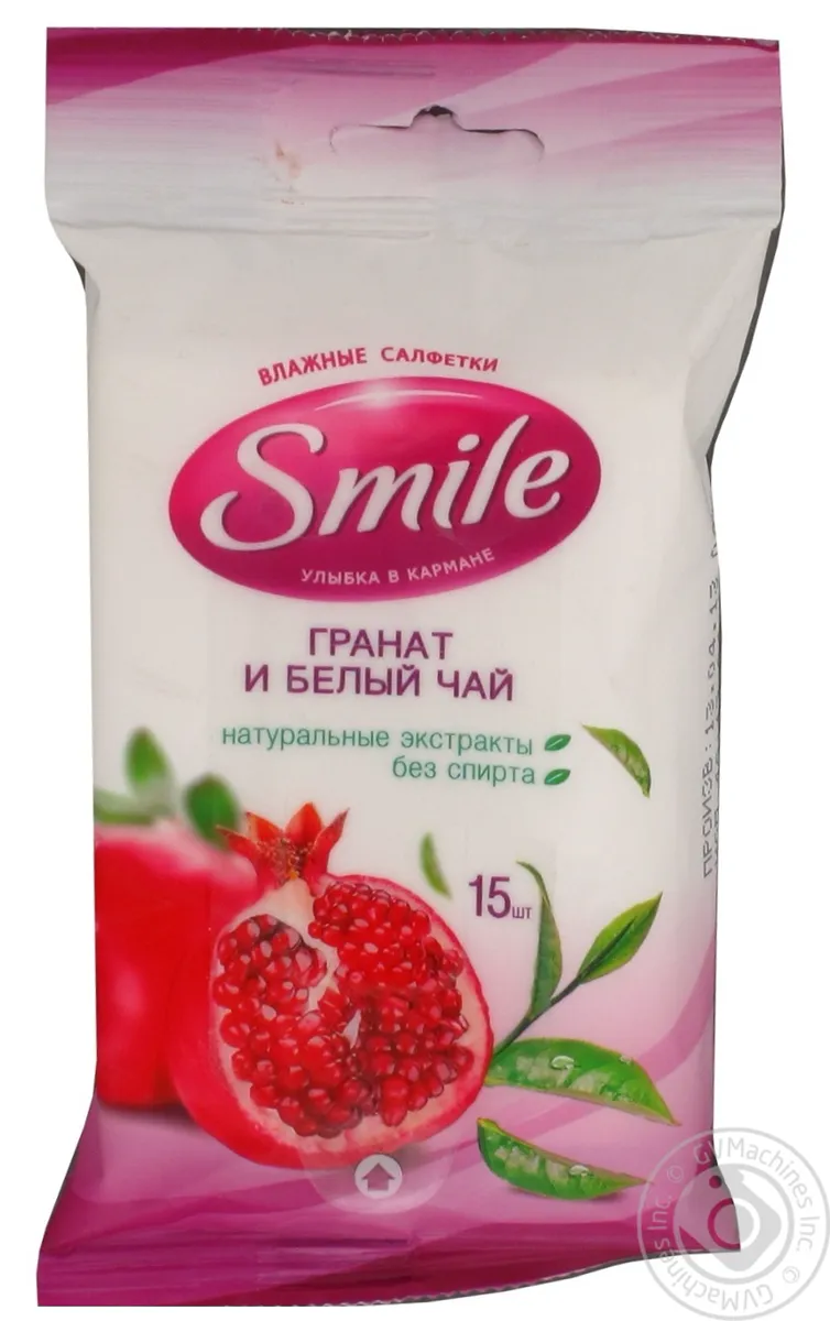 Серветки Smile Daily вологі бурбонская троянда 15шт