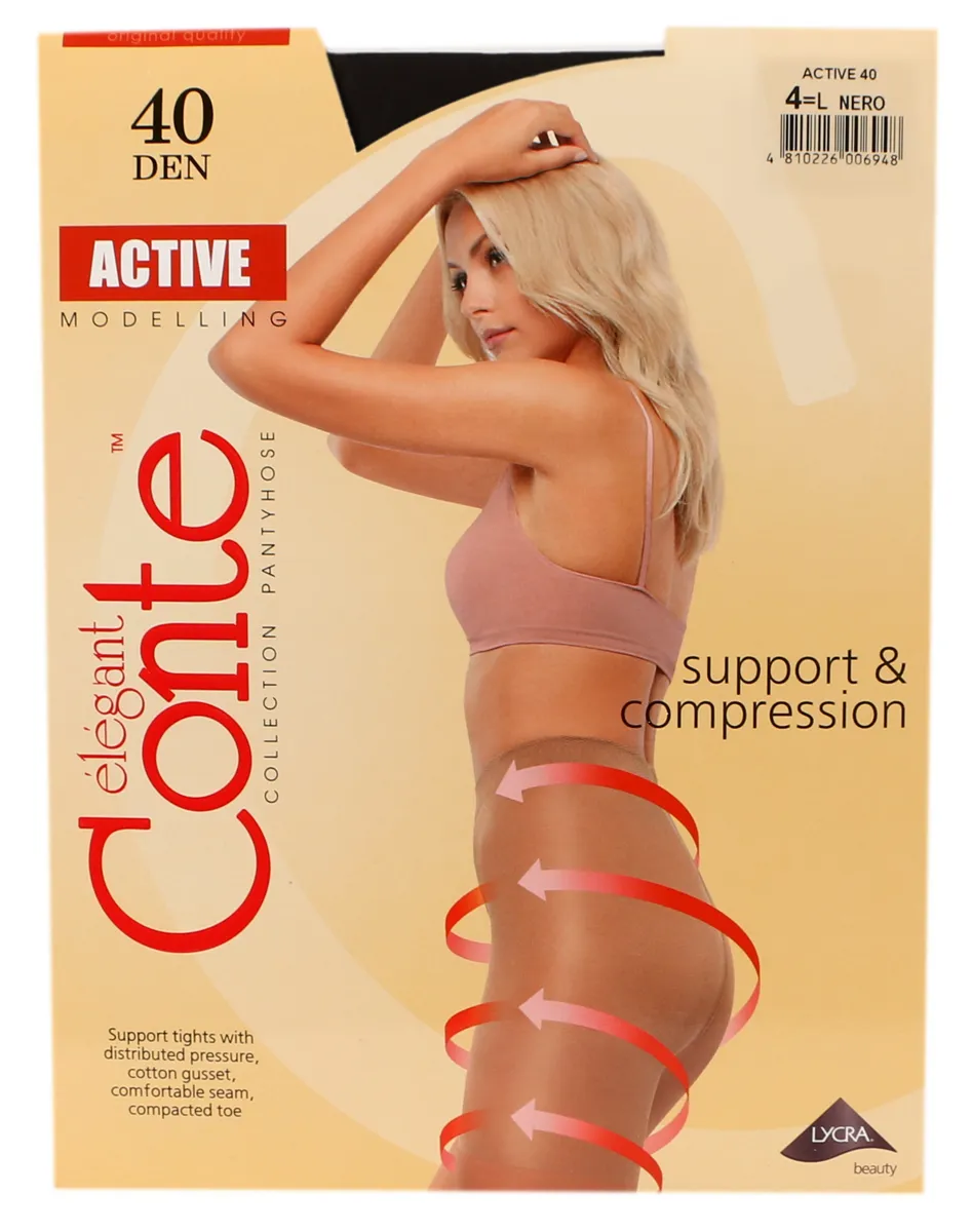 Women's Active Conte Tights 40 size 4 nero
