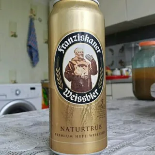 Franziskaner Hefe Weissbier Naturtrub Light Pasteurized Can 5% 500ml — photo 3