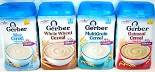 Gerber Baby Cereal Variety Pack Combo - 8 oz: Oat Cereal, Rice Cereal, Multigrain Cereal, and Whole Wheat Cereal - Bundle of 4 8 oz Containers — photo 2