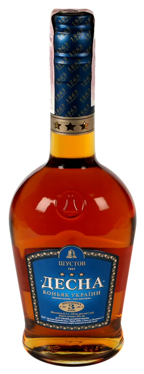 Shustov Desna Cognac 3 Stars 0.5L