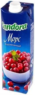 Sandora Cranberry Juice Drink Unfiltered Sterilized 1000ml Tetra Pak — photo 2