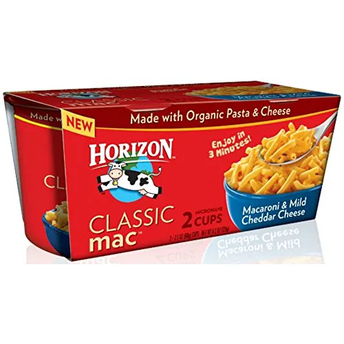 Horizon Organic макарони з м'яким сиром Чеддер, 2,1 унції, 2 шт., 6 пакетів