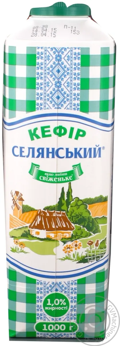 Кефір Люстдорф Селянський Свіженьке т/т 1% 1000г х8