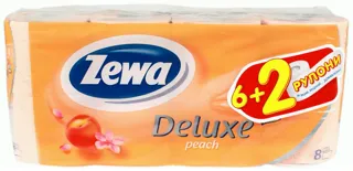 Туалетний папір Zewa Deluxe Cashmere Peach Aqua Tube Персик 3-шаровий 8 шт — фото 3