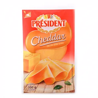 President Cheddar Hard Cheese Slices 52% 100g — photo 4