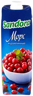 Sandora Cranberry Juice Drink Unfiltered Sterilized 1000ml Tetra Pak — photo 3
