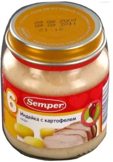 Semper Turkey and Potato Puree for Children 6+ months 135g glass jar — photo 4