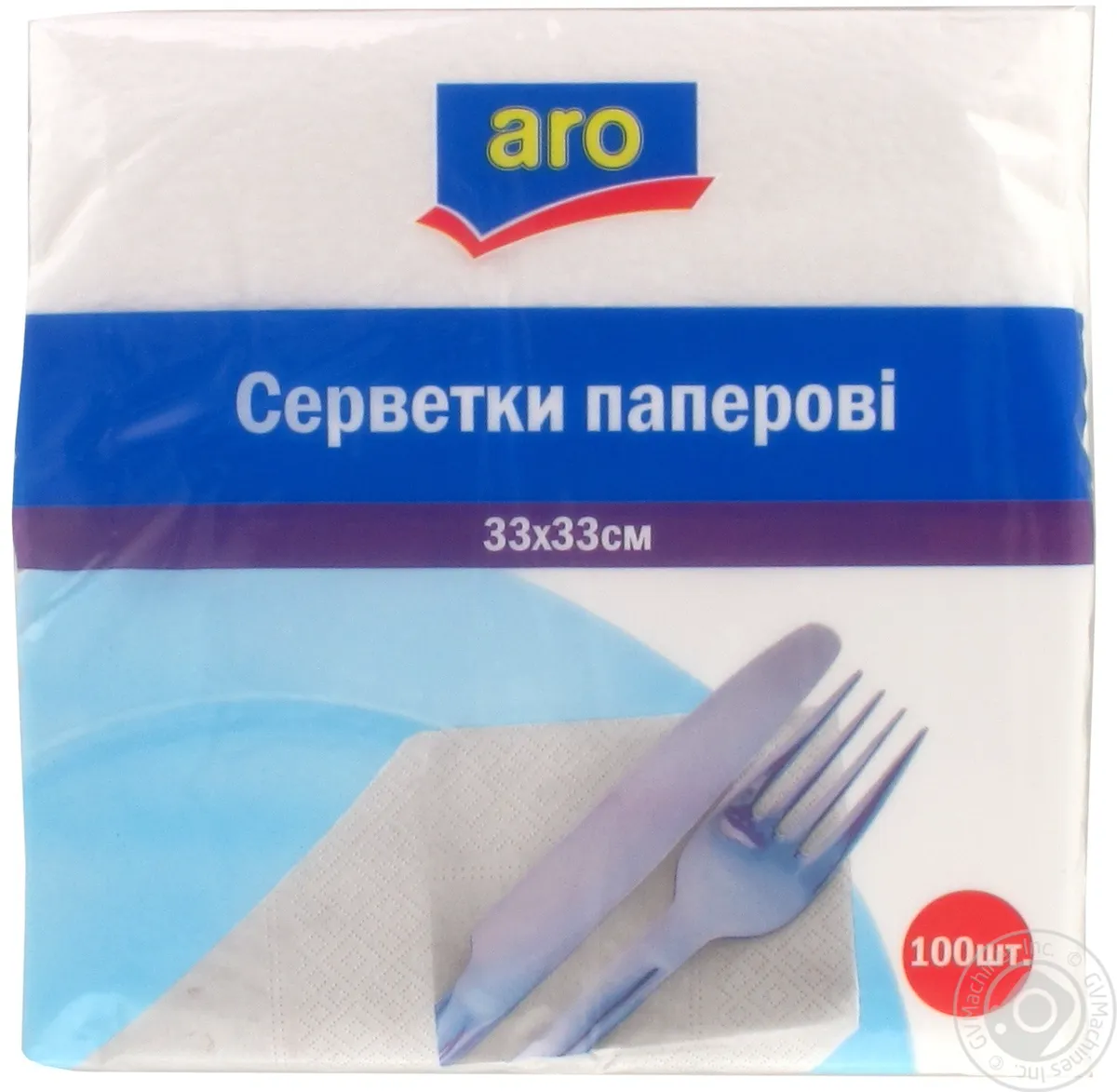 Серветки Aro 33х33 100 шт., білі