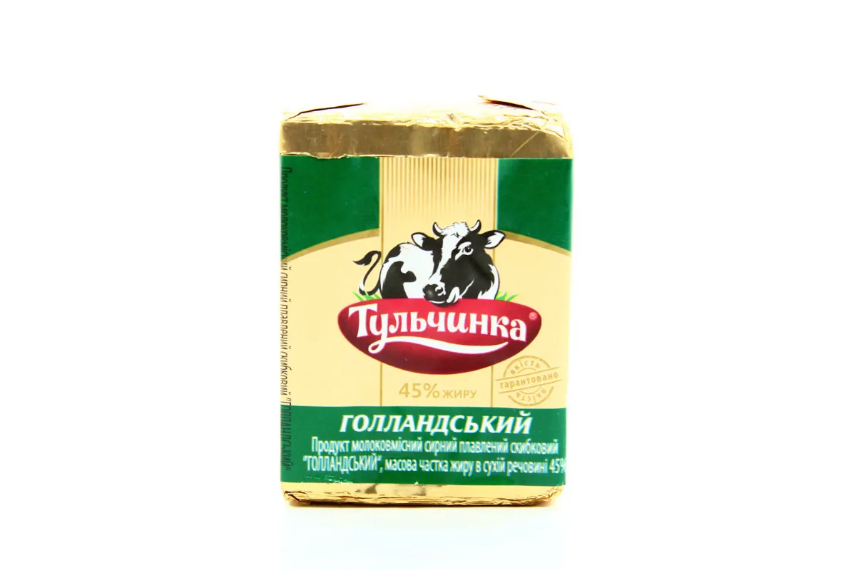 Сирний продукт Тульчинка плавлений Голландський 45% 90г х50