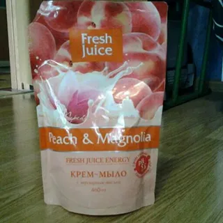 Fresh Juice liquid cream soap Peach and magnolia doypack 460ml — photo 5
