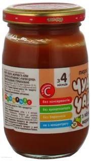 Chudo-chado Puree Apple Carrot Quince from 4 months glass jar 170ml — photo 3