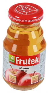Frutek apple juice child restored clarified pasteurized sugar-free gluten-free from 4 months glass bottle 125ml — photo 3