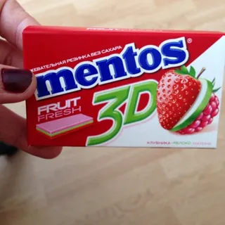 Mentos 3D Chewing Gum Strawberry-Apple-Raspberry 33.6g — photo 3