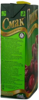 Smak Cherry Nectar with Sugar, Reconstituted, Tetra Pak 1000ml — photo 3