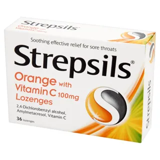 Strepsils Orange with Vitamin C 100 mg lozenges 36 pack — photo 3
