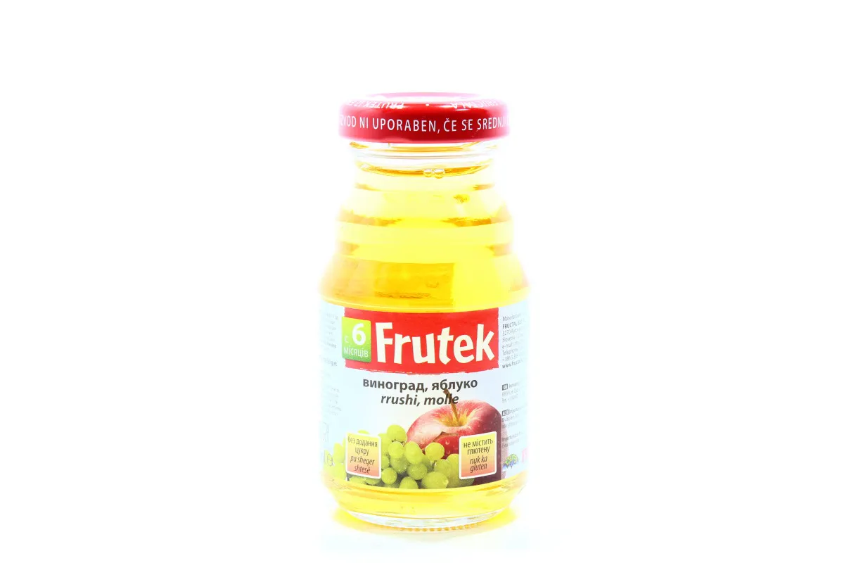 Frutek Grape and Apple Juice Children's Reconstituted Clarified Pasteurized No Sugar Gluten Free from 6 Months Glass Bottle 125ml