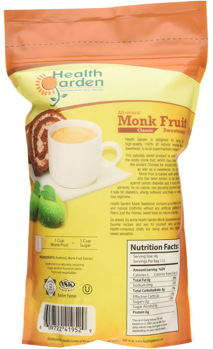 Garden Of Health Products Кошерний Чернець Фрукти Замінник цукру, 16 ОЗ - Класік