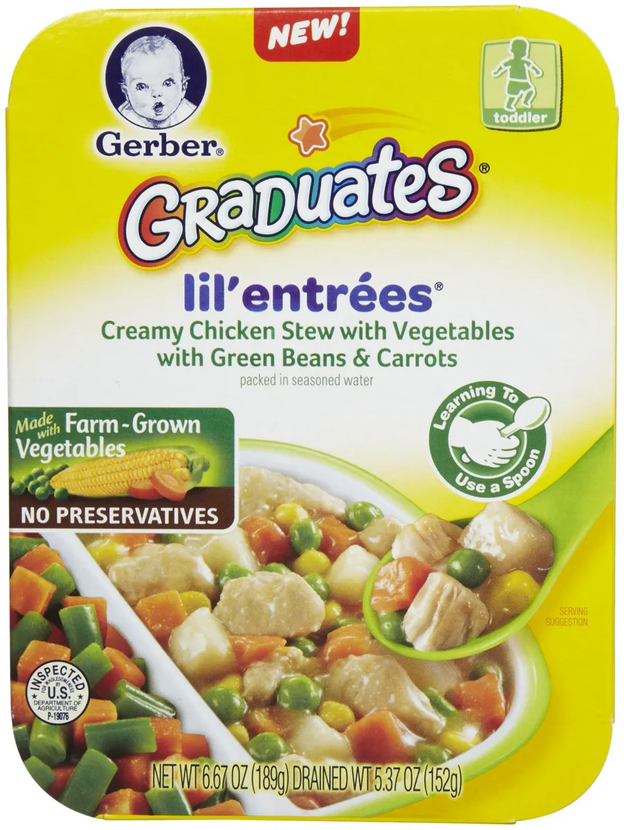 Gerber Graduates Lil' Entrees Creamy Stewed Chicken with Vegetables Green Beans & Carrots