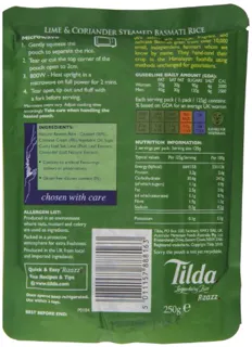 Tilda Steamed Basmati Lime and Coriander — photo 2