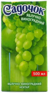 Sadochok Grape + Apple Light Nectar 0.5L Tetra Pak — photo 3