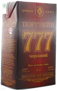 Red Wine Krym Wines Portwein 777 Red Ordinary Strong 17.5% Tetrapak 1000ml — photo 3