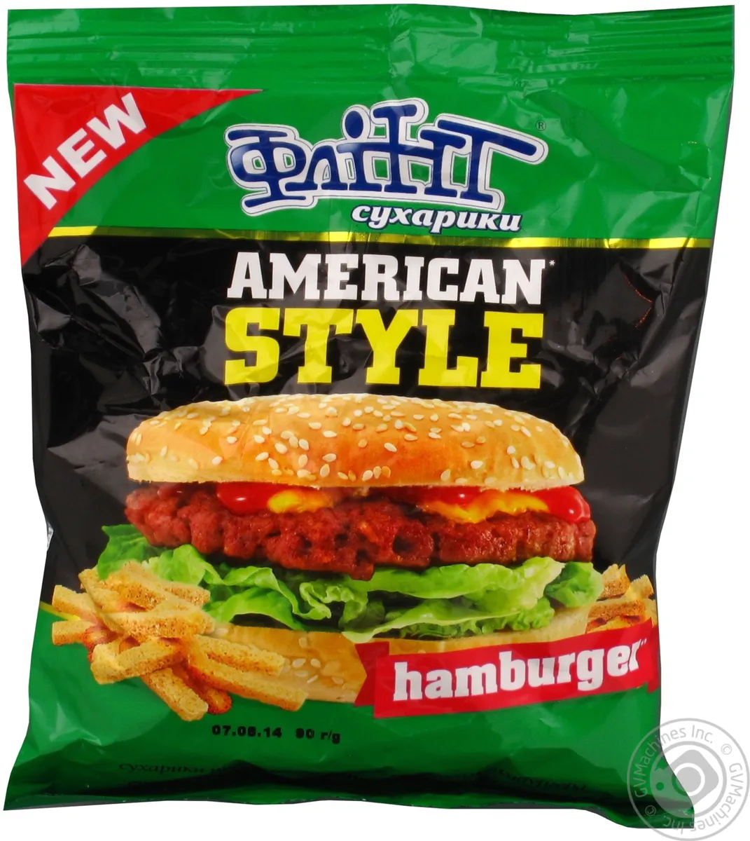 Сухарики Flint American style зі смаком гамбургера флоу пак 90г