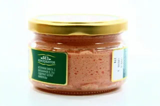 Santa Bremor delicacy capelin roe with smoked salmon glass jar 180g — photo 4