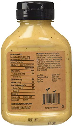 Hampton Creek Проста Майо Чіпотле, без глютену та яєць, 8 унцій (пакет 3)