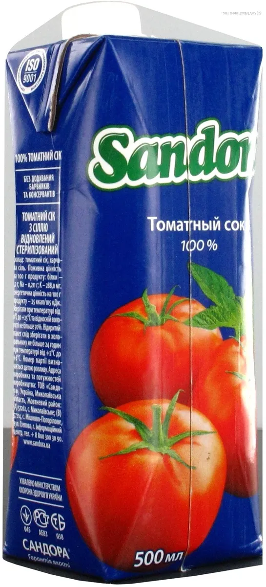 Sandora Tomato Juice with Salt Tetra Pak 500ml
