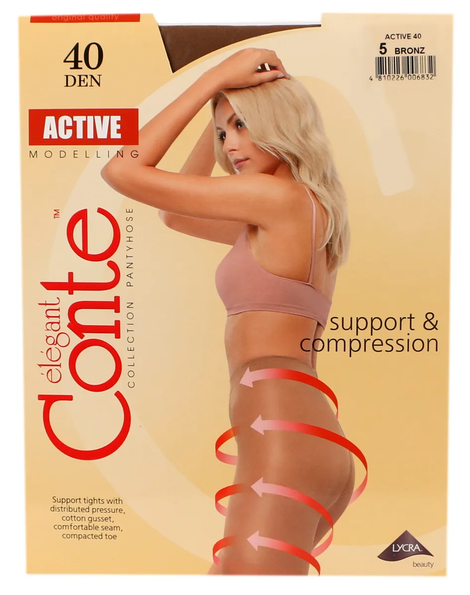 Active Conte Women's Tights 40 Den Size 5 Bronze