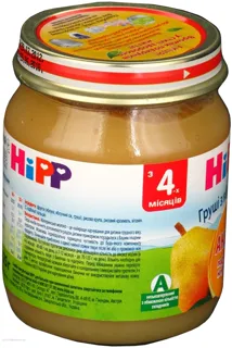 Hipp Apple and Pear Puree Sugar-Free for Children from 4 Months Glass Jar 125g Hungary — photo 3