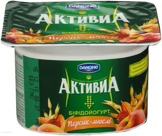 Activia Bifido Yogurt Peach-Muesli 2.9% Plastic Cup 115g — photo 5