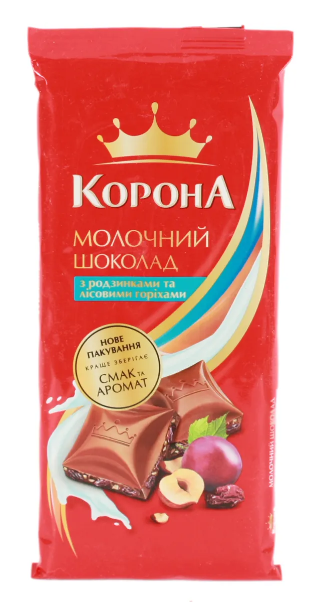 Korona Milk Chocolate with Raisins and Hazelnuts 100g