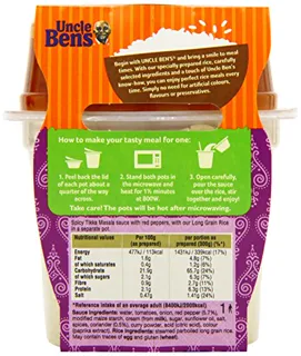 Uncle Bens® Rice Tikka Masala Spicy Microwave Ready Meal — photo 6