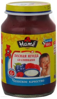 HAMÉ S.r.o. Forest Berry Puree with Cream for Children from 6 Months Glass Jar 190g — photo 3