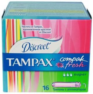 Tampax Discreet Compact Fresh Tampons 16 pcs — photo 4