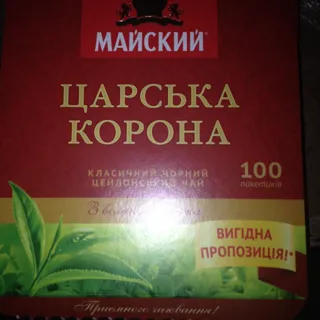 Maysky Black Tea Tsarskaya Korona 100 bags — photo 7