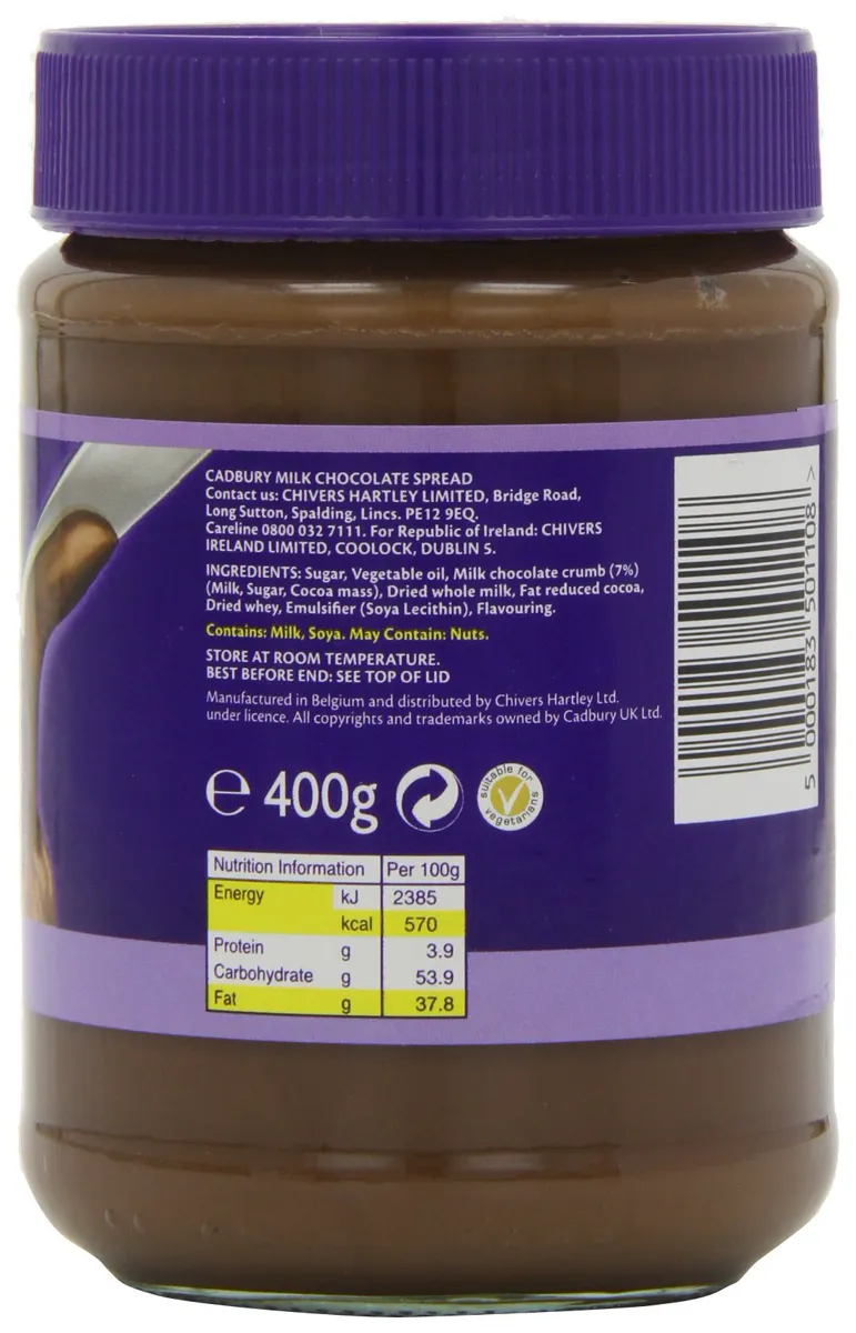 Гладкий шоколадний спред Cadbury - 6 х 400 г