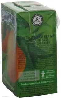 Sadochok Orange Nectar Unfiltered Sterilized 9x200ml Tetrapak — photo 2