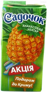 Sadochok Pineapple Nectar Unfiltered Pasteurized Tetra Pak 1000ml — photo 3