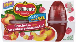 Del Monte Diced Peaches in Light Strawberry Banana Gel 18 oz Fruit Cups (6 Pack) — photo 2