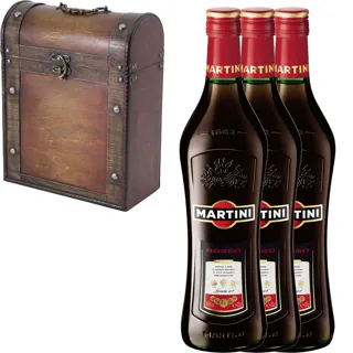 3 x Martini Rosso Sweet Vermouth in Antique Effect Gift Box with Handmade Gifts2Drink Category — photo 4