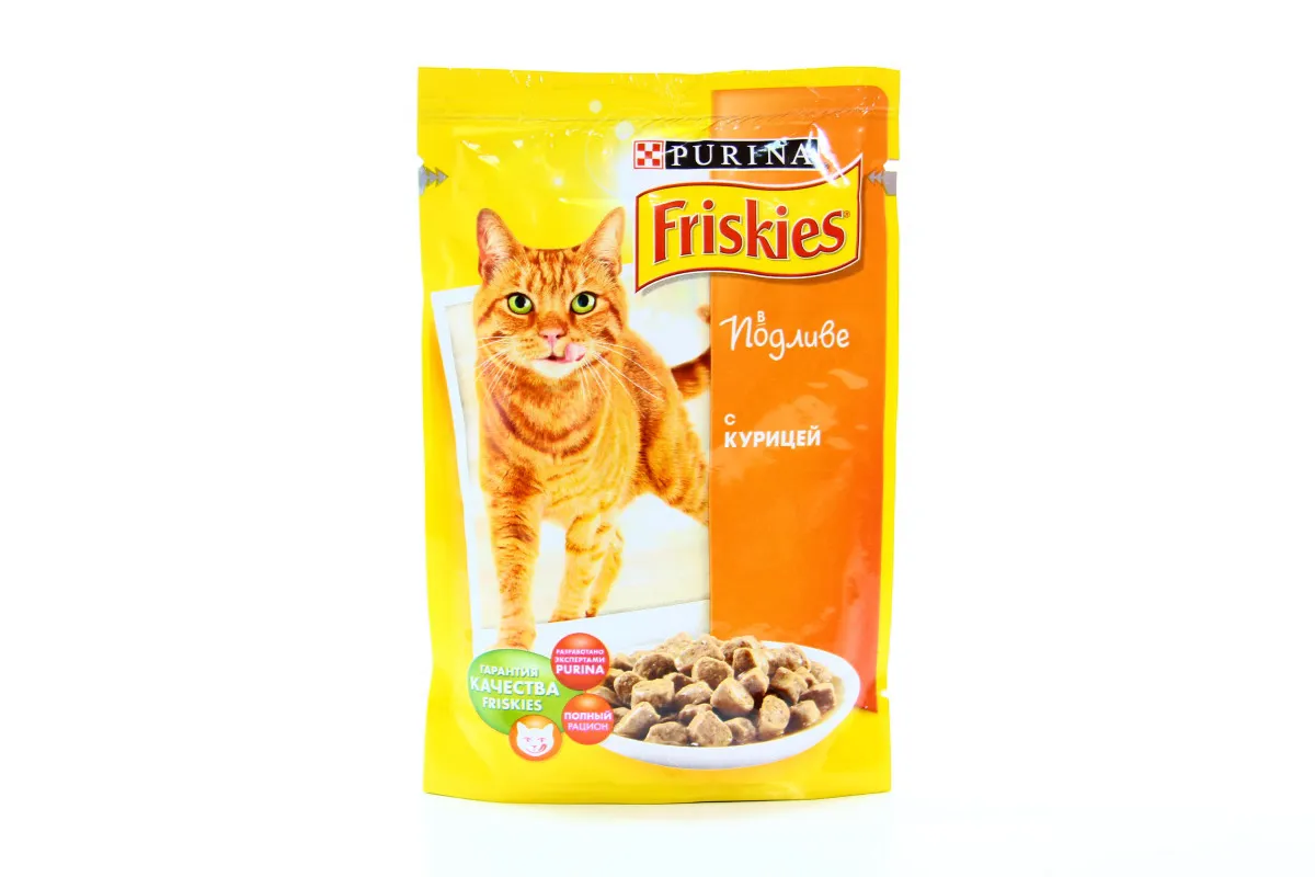 Корм Fryskes Purina вологий для котів з куркою в підливі 100г