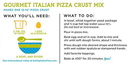 Bella gluten exquisite Italian pizza mix (6 / 6.6 oz cups)
