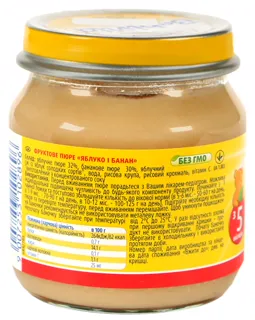 Bebivita Apple Banana Puree from 5 months glass jar 100g — photo 5