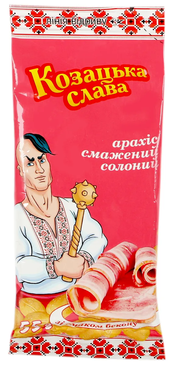 Kozatska Slava Roasted Salted Peanuts with Bacon Flavor 55g