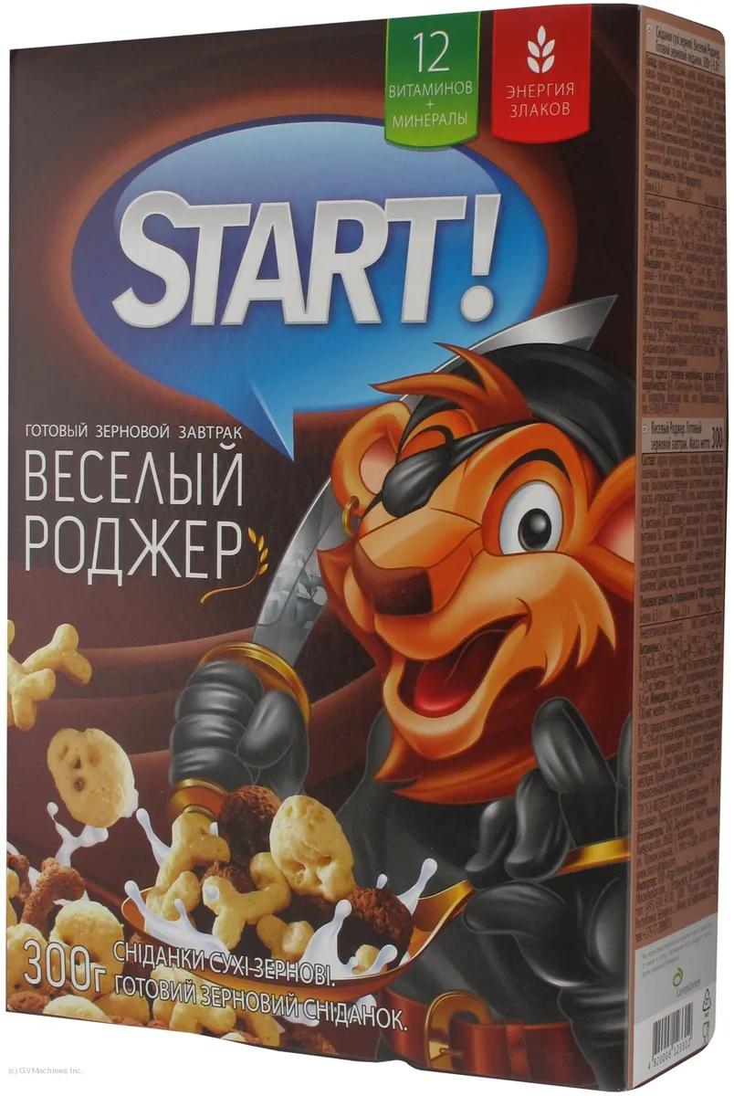 Start Breakfast Happy Roger cereal flakes box 300g