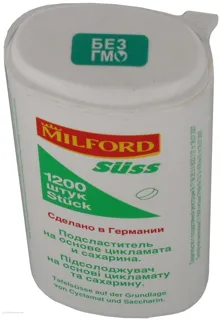 Milford Sweetener Tablets with Cyclamate and Saccharin 1200 pcs 72g — photo 2